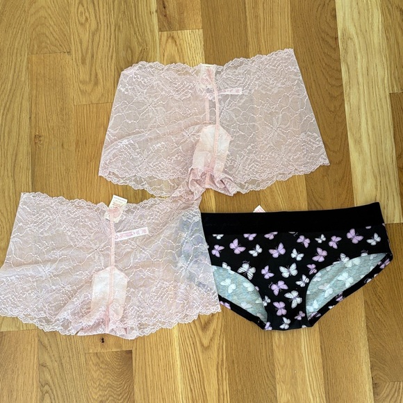 Victoria's Secret Pink Lace and Black Butterfly Panties - Picture 1 of 8